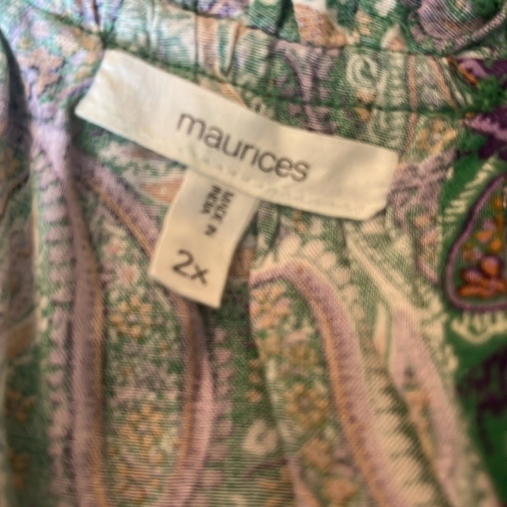 💚 Size 2X, Maurices Green & Purple sleeveless high neck with matching camisole - Picture 8 of 11